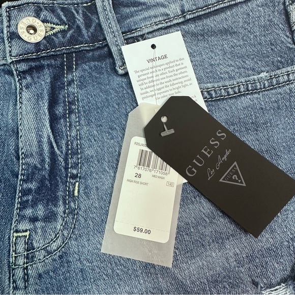 GUESS Women's Blue Denim Shorts - Picture 4 of 8